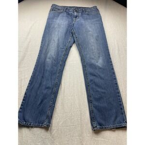 Calvin Klein Mid Wash Blue Mens Size 36x32 Slim Straight Fit Faded Denim Jeans